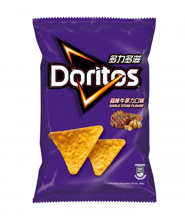 DORITOS GARLIC BEEF FILLET FLAVOR CORN CHIPS